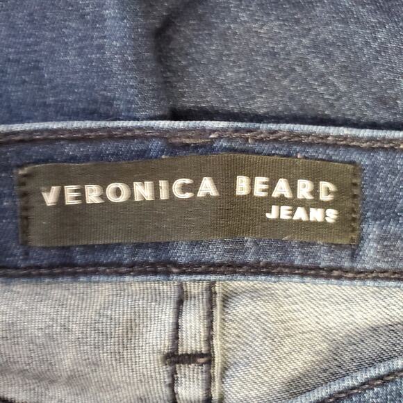 VERONICA BEARD Women's Carolyn 10" Baby Boot Jeans Size 24 Midnight Tux Stripe - Picture 5 of 9